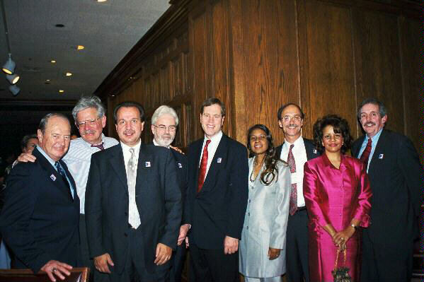 Gerard Scannell (US), Frank Mirer (US), behind Scannell; Hans-Horst Konkolewsky (EU); John Richardson (EU); Charles Jeffress (US); Cheryle Greenaugh (US); Ross Eisenbrey (US); Jacquelyn DeMesme-Gray (US) J. Davitt McAteer (US)